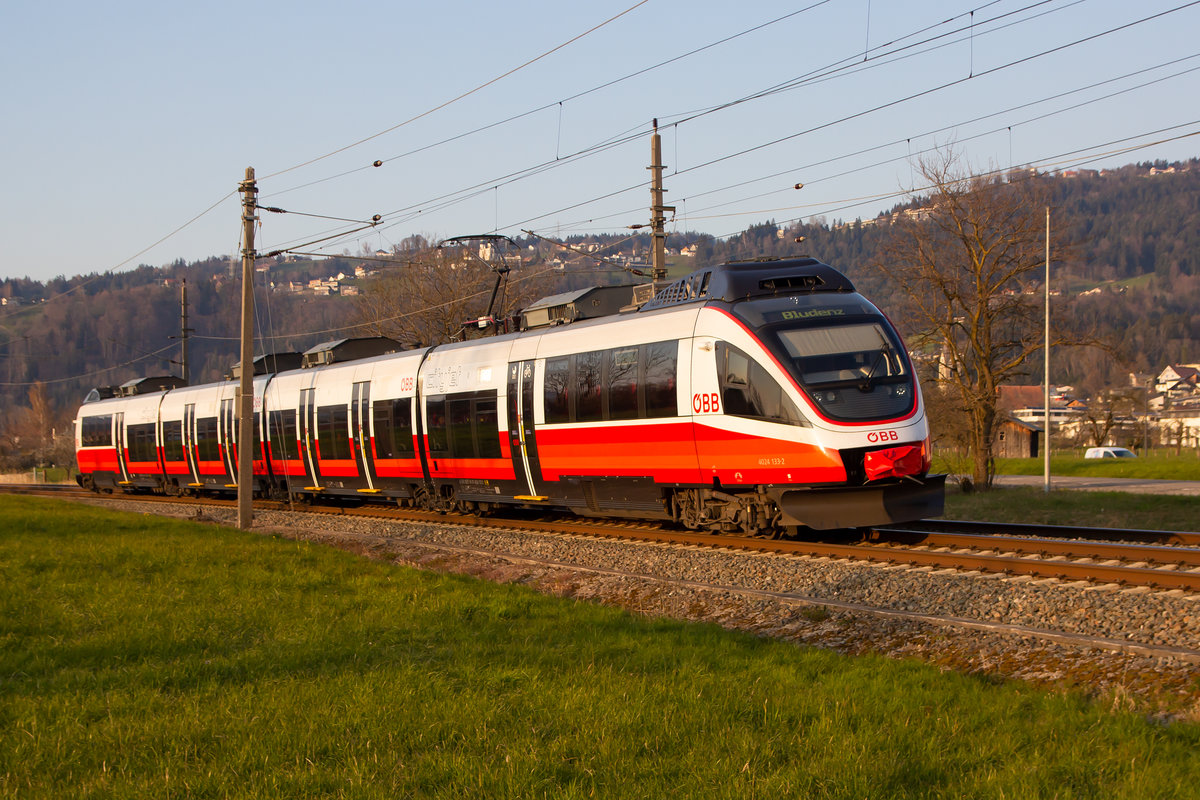 4024 133-2 im neuen ÖBB Farbkleid. Schwarzach, 3.4.20