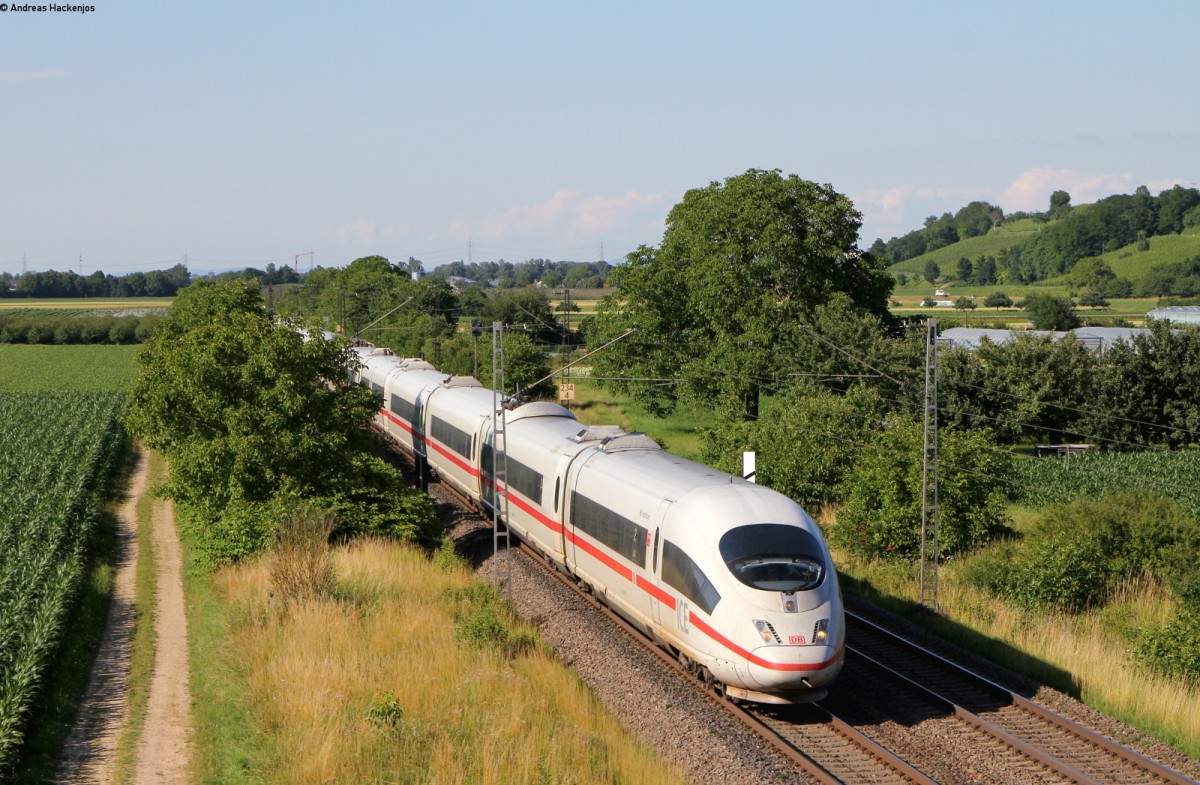 403 013-3  Treuchtlingen  und 403 061-5  Celle  als ICE 109 (Dortmund Hbf-Basel SBB) bei Hügelheim 24.6.15