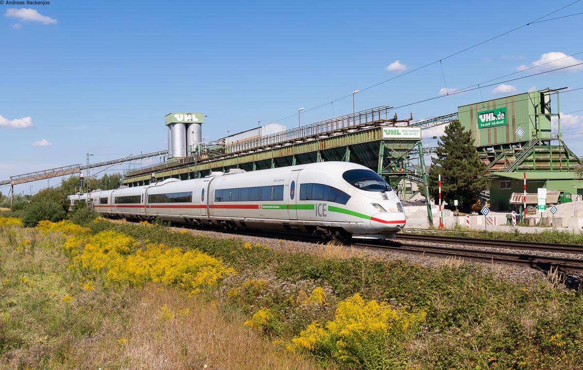 403 017-7  Recklinghausen  und 403 028-4  Aachen  als ICE 107 (Köln Hbf - Basel Bad Bf) bei Friesenheim 25.8.22