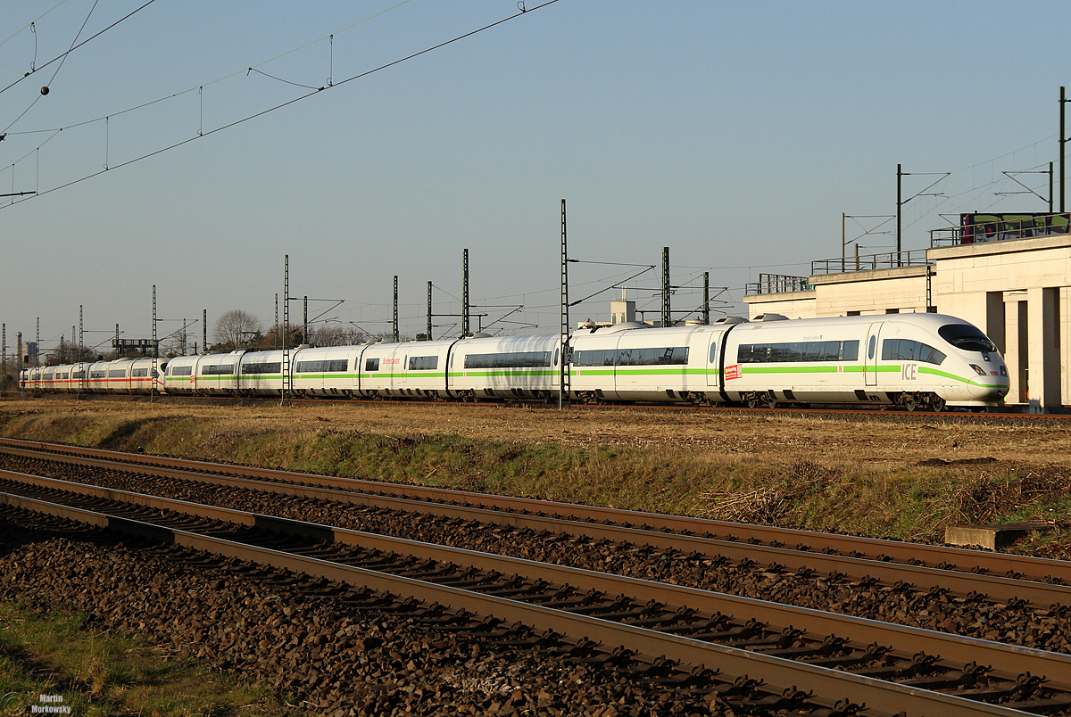 403 019  Grünspotting  mit einem weiteren 403er bei Porz Wahn am 19.03.2018