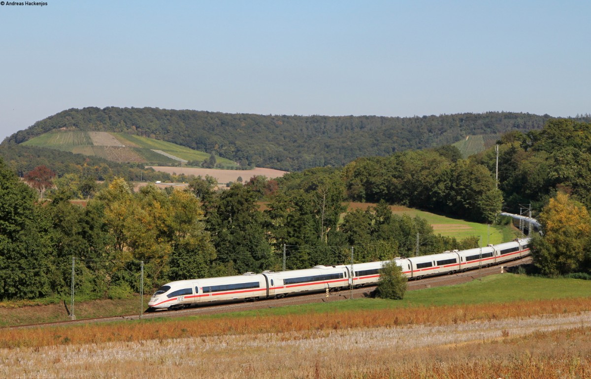 403 020-1 und 403 056-5 als ICE 518 (Stuttgart Hbf-Dortmund Hbf) bei Ölbronn 1.10.15