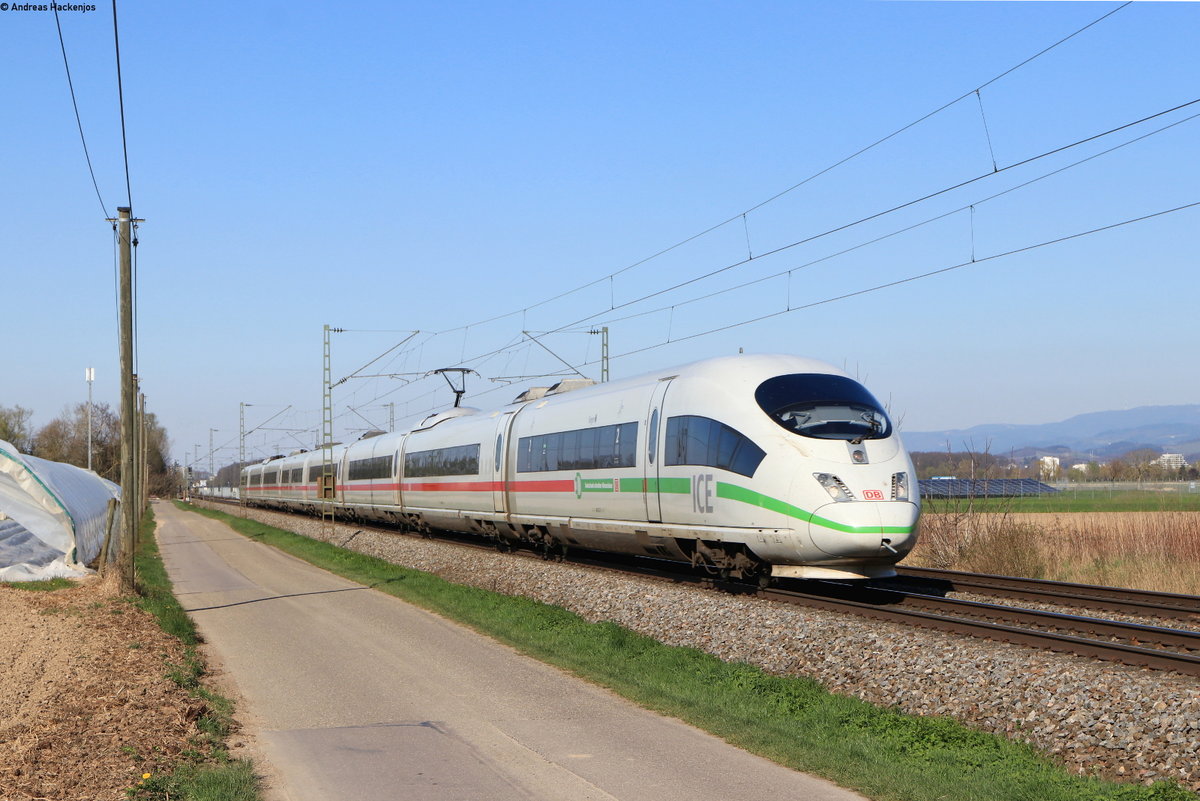 403 027-6  Siegen  als ICE 107 (Köln Hbf-Basel Bad Bf) bei Niederschopfheim 24.3.20