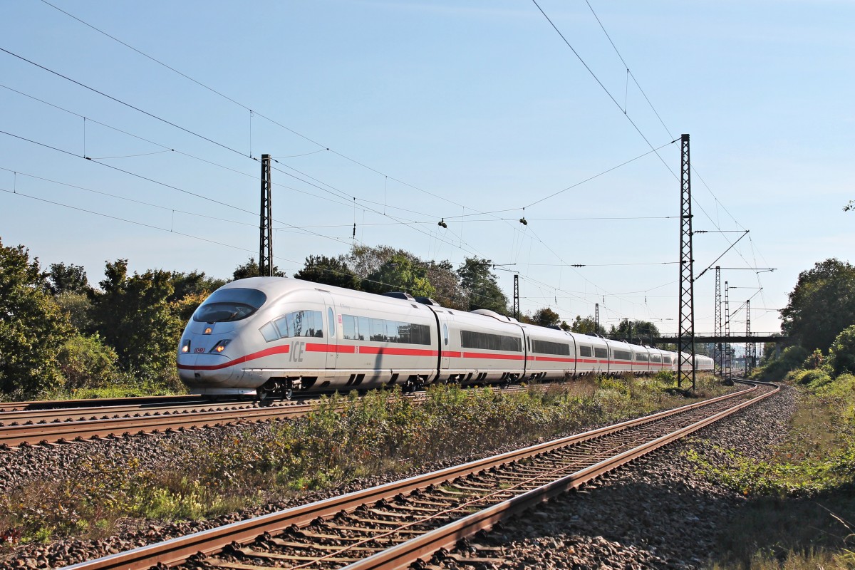 403 034-2  Offenburg  zusammen mit NS 403 053-9 am 27.09.2014 als ICE 104/504 (Basel SBB - Amsterdam Centraal/Köln Hbf)  in Orschweier gen Offenburg.