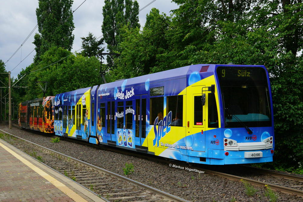 4066 trägt seit heute (14.06.2014) eine neue Ganzreklame für  Spee . hier zu sehen an der Haltestelle  Steinweg  am 14.06.2014. am 