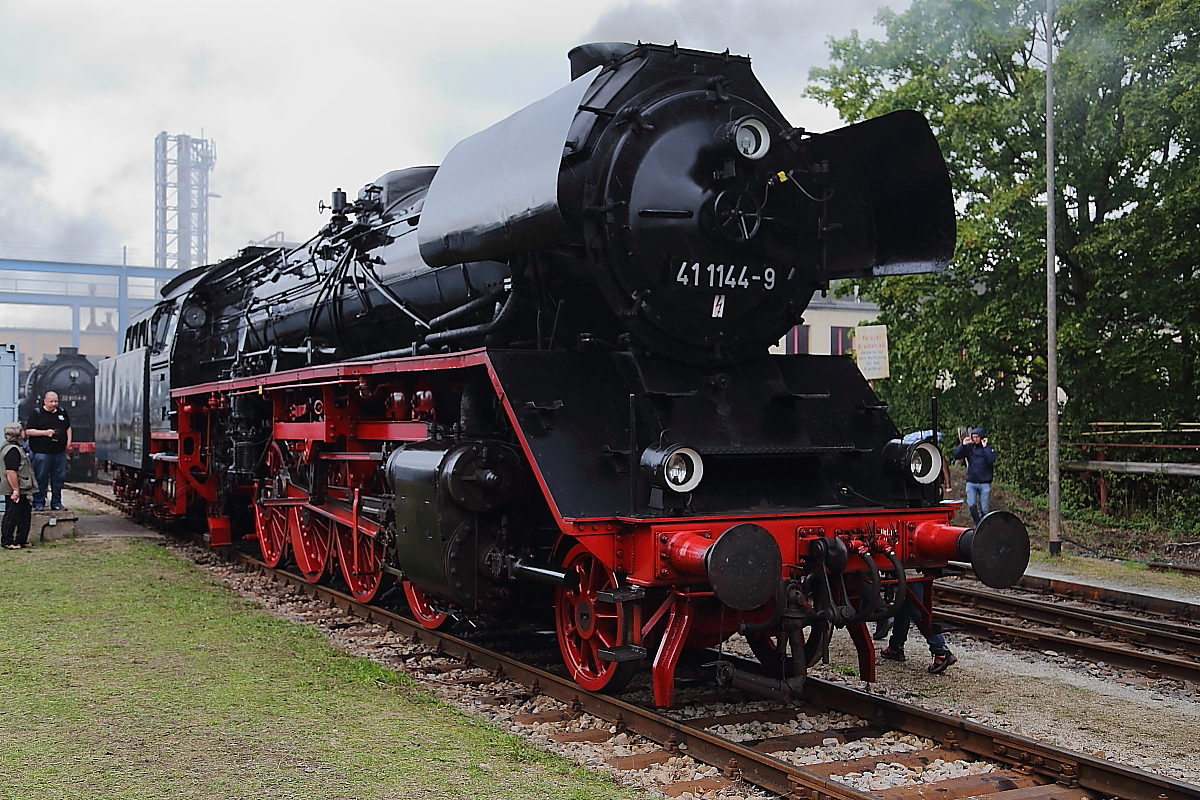 41 1144 der IG Werrabahn Eisenach e.V. während der XXI. Dampfloktage am 05.09.2015 im DLW Meiningen.