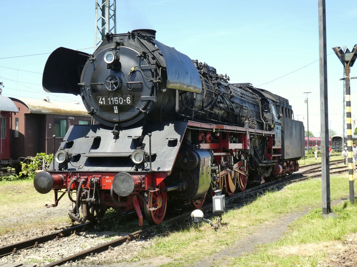 41 1150 am 02.06.19 im Bayerischen Eisenbahnmuseum, Nördlingen.