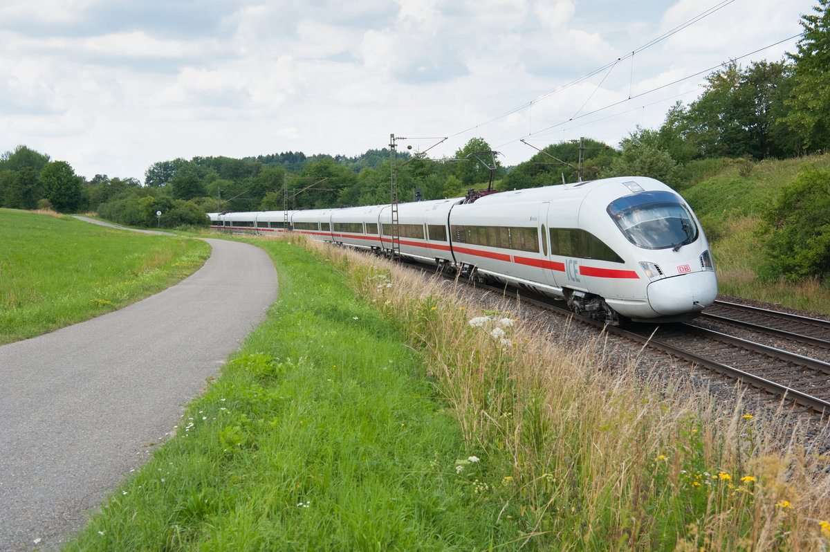 411 019  Meißen  als ICE 91 von Hamburg-Altona nach Wien Hbf bei Pölling, 14.07.2018
