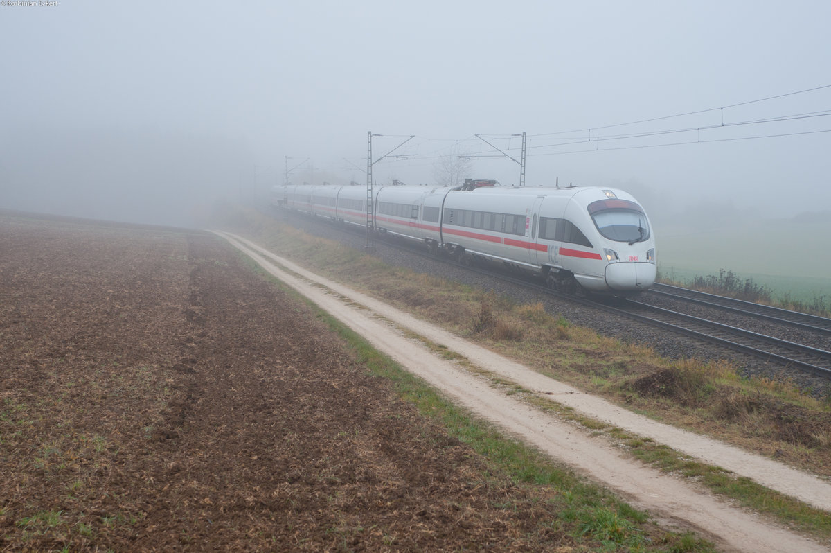 411 031  Trier  mit dem ICE 21 von Frankfurt nach Wien bei Parsberg, 04.11.2016