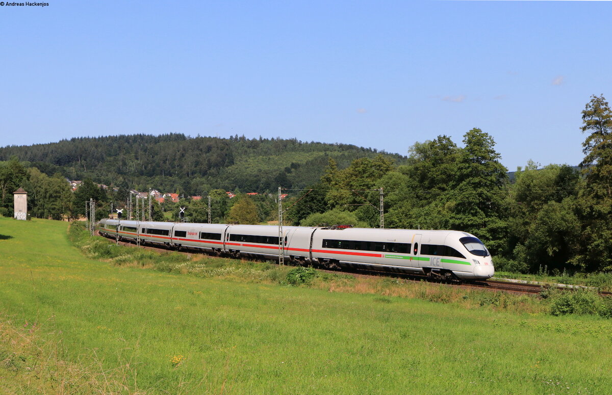 411 052-4  Travemünde  als ICE 1630 (Berlin Gesundbrunnen-Frankfurt(Main)Hbf) bei Wirtheim 18.7.21