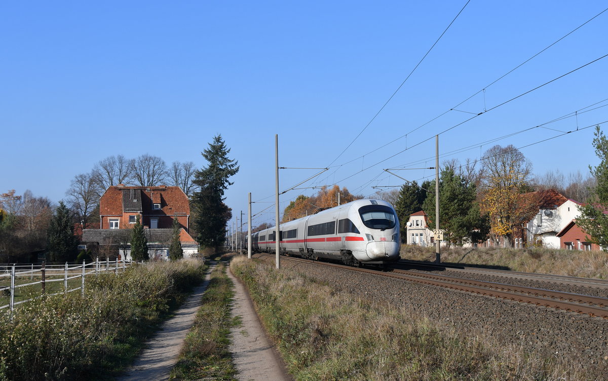 411 xxx als ICE 1513 (Hamburg-Altona - München Hbf) am 16.11.2018 in Boizenburg(Elbe)