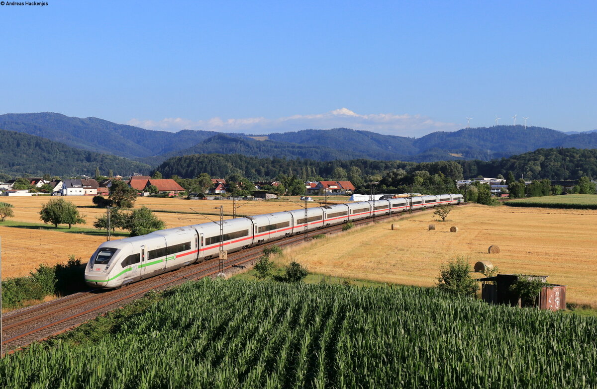 412 026 als ICE 272 (Zürich HB - Hamburg Altona) bei Kollmarsreute 8.7.22