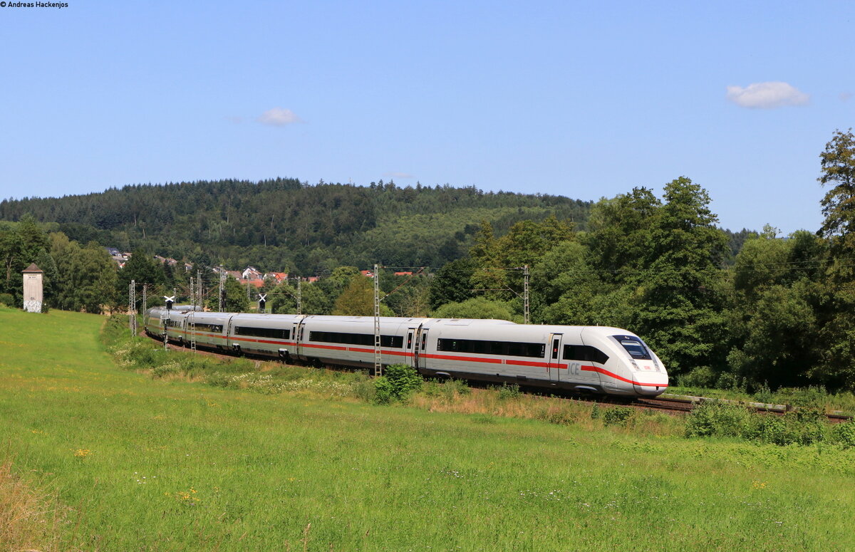 412 040 alsICE 77 (Kiel Hbf-Zürich HB) bei Wirtheim 18.7.21