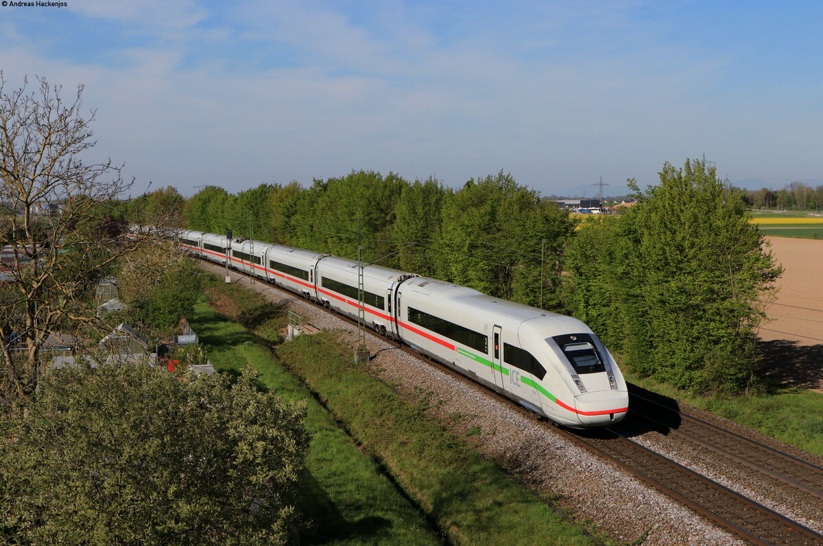 412 045 als ICE 76 (Zürich HB-Hamburg Altona) bei Offenburg 26.4.21