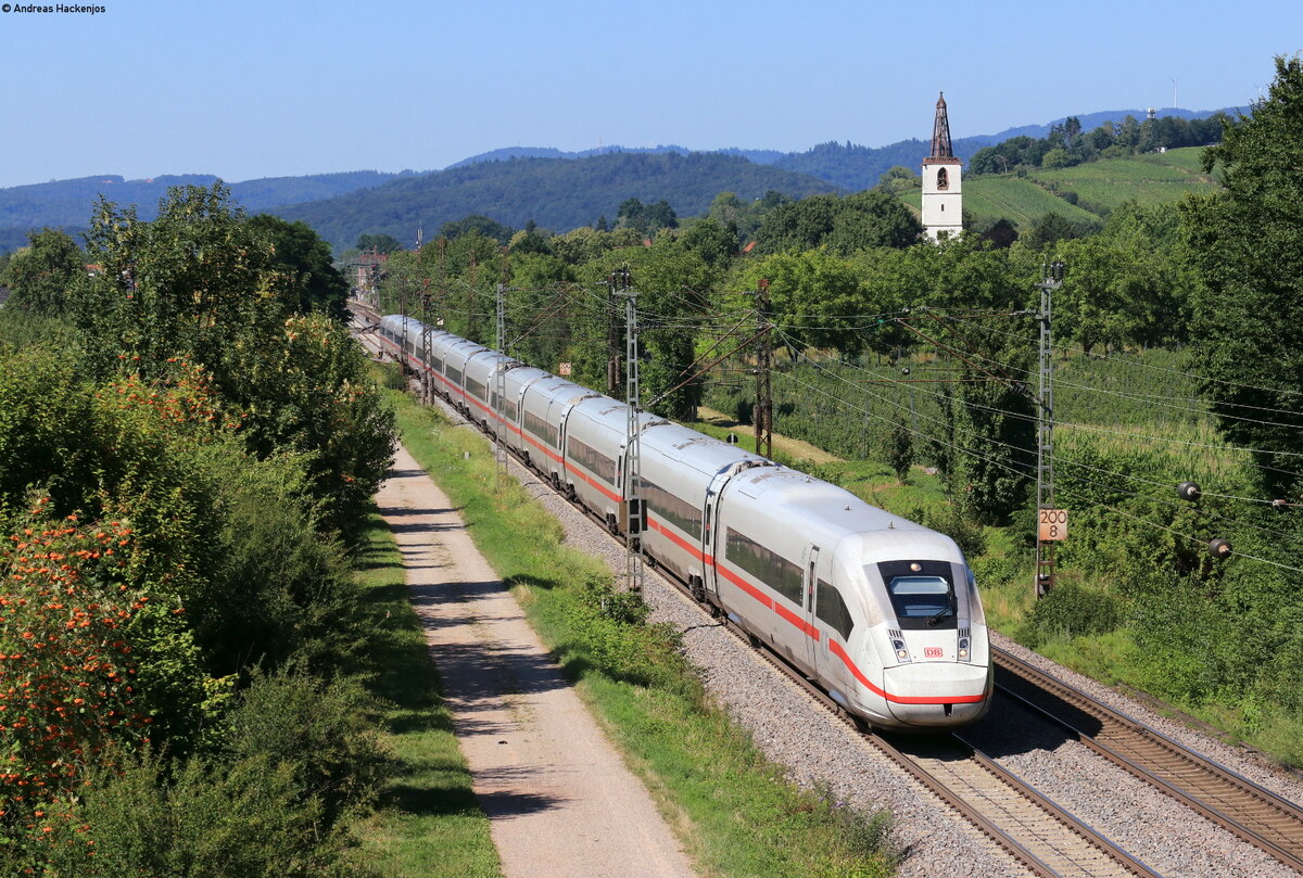 412 059 als ICE 75 (Hamburg Altona - Basel Bad Bf) bei Denzlingen 8.7.22