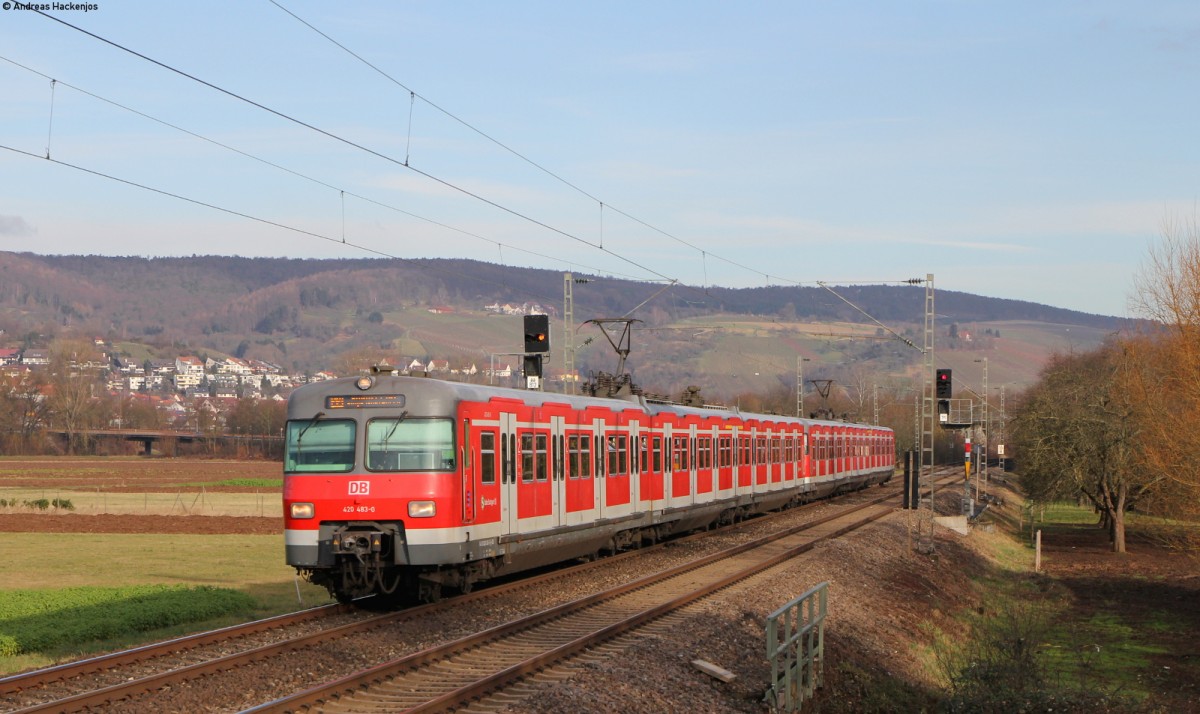 420 483-0 und 420 467-3 als S2 nach Filderstadt bei Beutelsbach 28.1.14