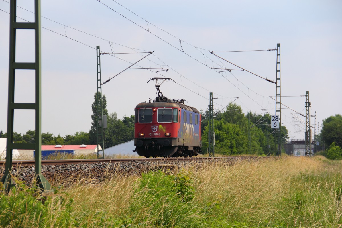 421 390-6 SBB Cargo bei Lichtenfels am 11.06.2014.
