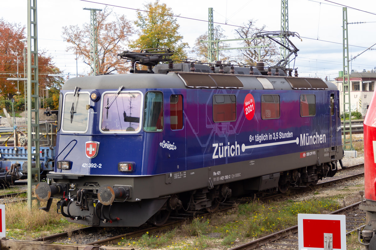 421 392-2 wartet in Lindau Hbf. 30.10.20