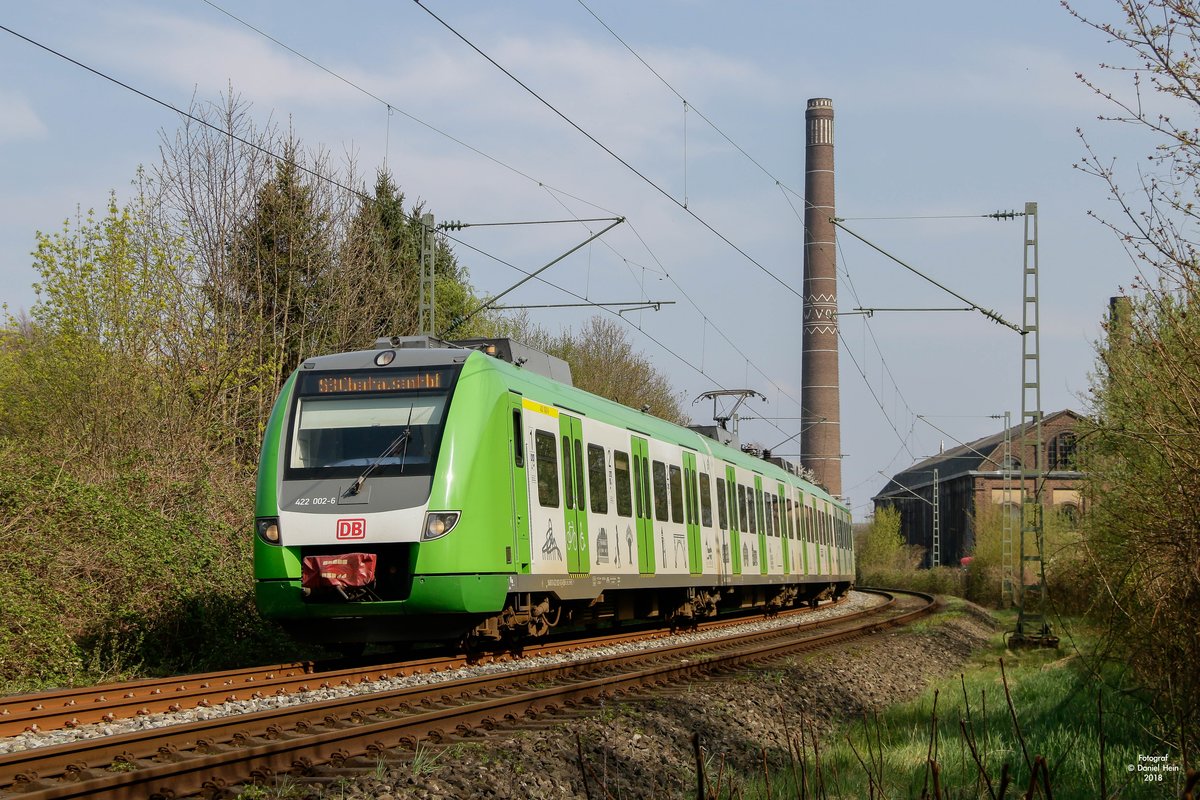 422 002-6 als S3 in Essen Horst, am 14.04.2018.