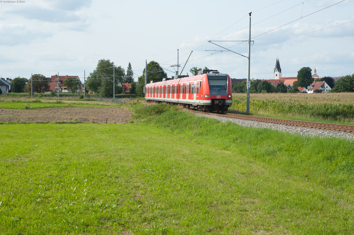 423 156 als S2 von Altomünster nach Dachau Bahnhof bei Markt Indersdorf, 21.08.2017