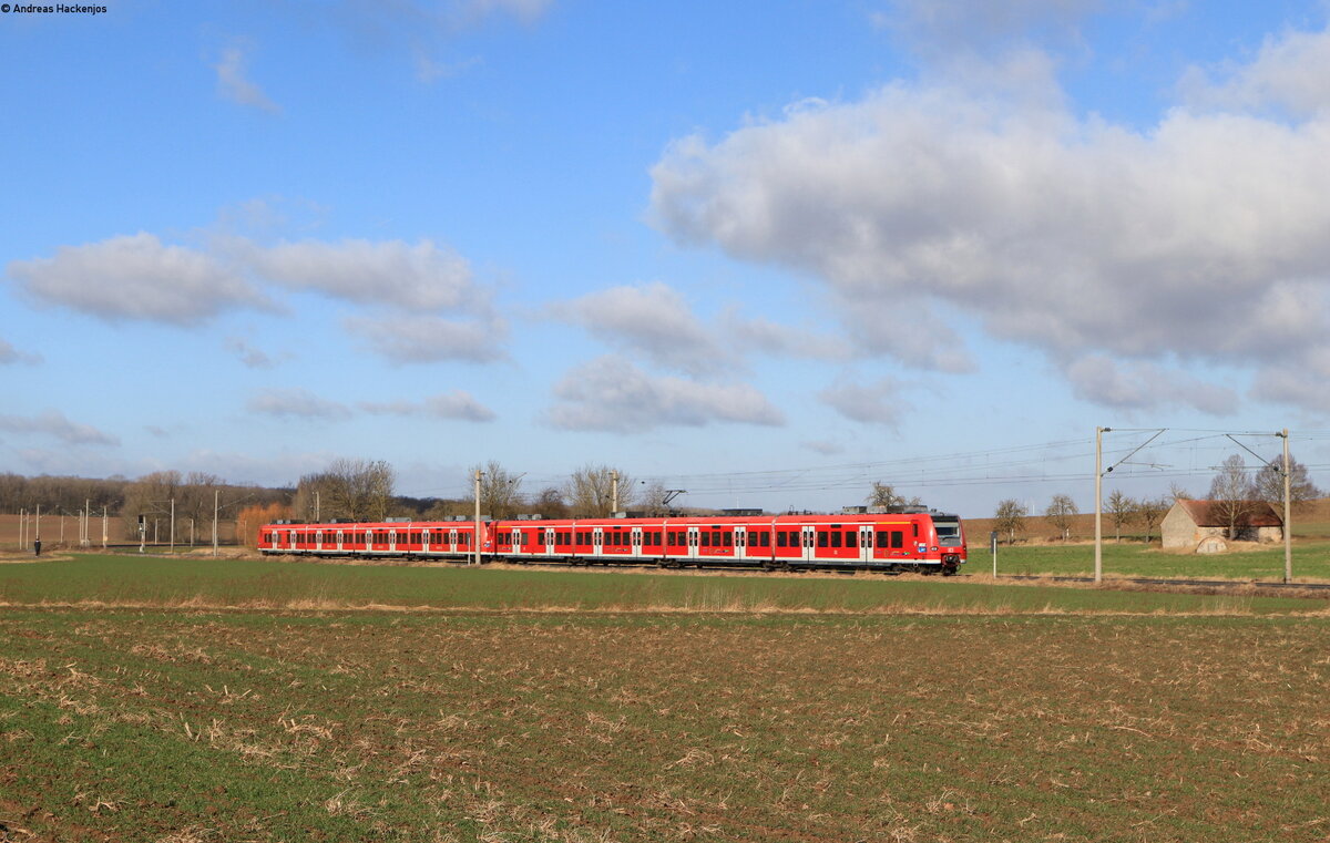 425 071-8 und 425 145-0 als RB 58119 (Würzburg Hbf – Treuchtlingen) bei Rudolzhofen 23.2.22