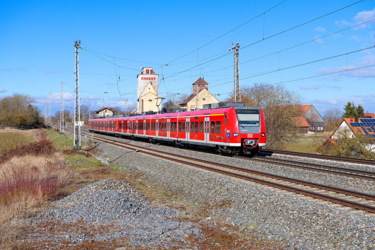 425 071 DB Regio als RB 58119 (Würzburg Hbf - Treuchtlingen) bei Herrnberchtheim, 27.02.2021