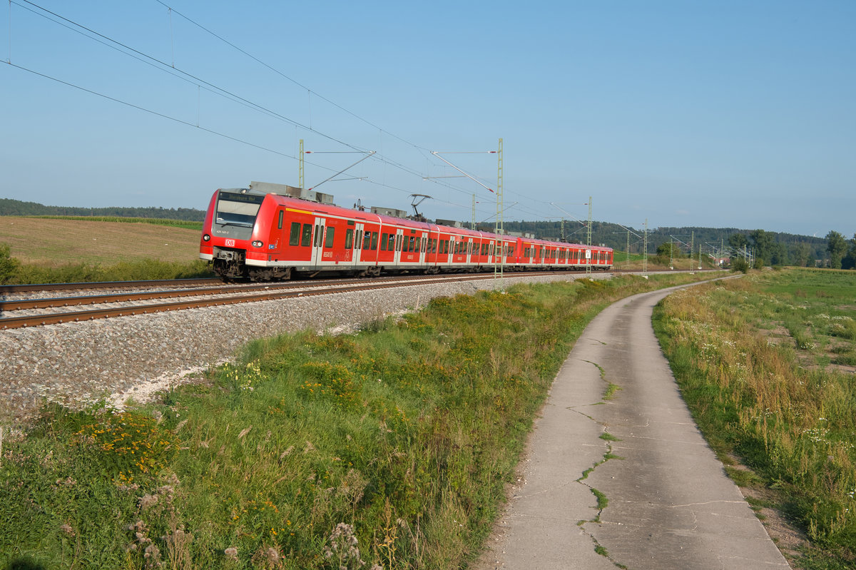425 145 als RB 58126 (Treuchtlingen - Würzburg Hbf) bei Mitteldachstetten, 31.08.2019