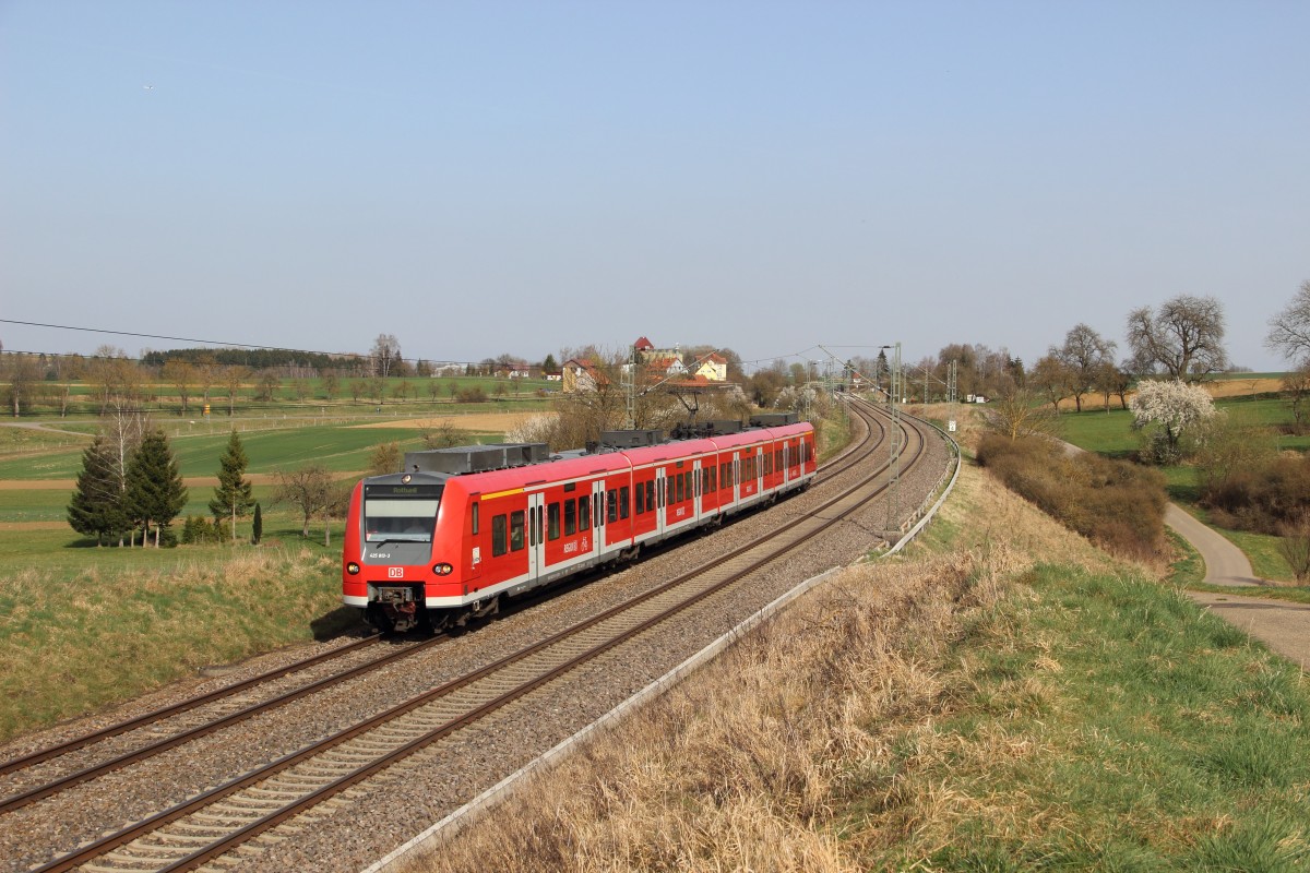 425 813-3 als RE 19091 (Stuttgart Hbf - Rottweil) in Eutingen im Gäu am 30.03.14