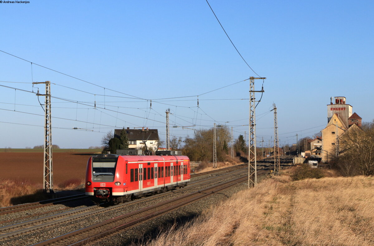 426 035-2 als RB 58117 (Würzburg Hbf – Treuchtlingen) bei Herrnberchtheim 23.2.22