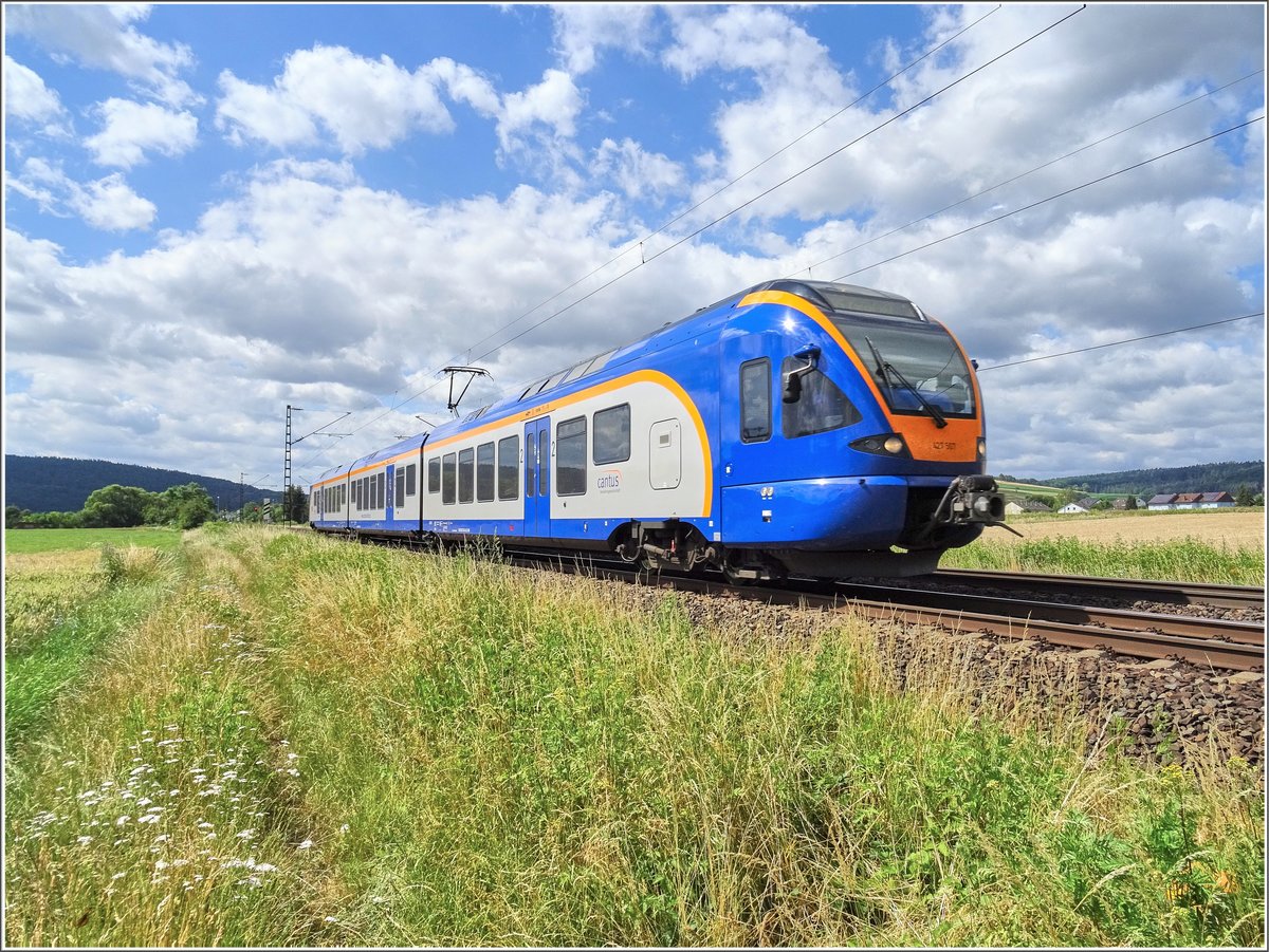 427 507 ist am 03.07.2019 in Richtung Bebra unterwegs,gesehen bei Reilos.