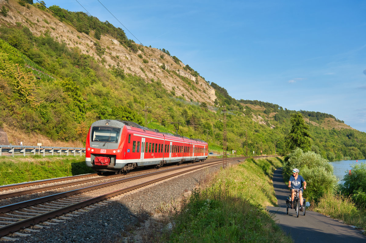 440 042 mit einer RB bei Gambach Richtung Gemünden, 01.08.2019