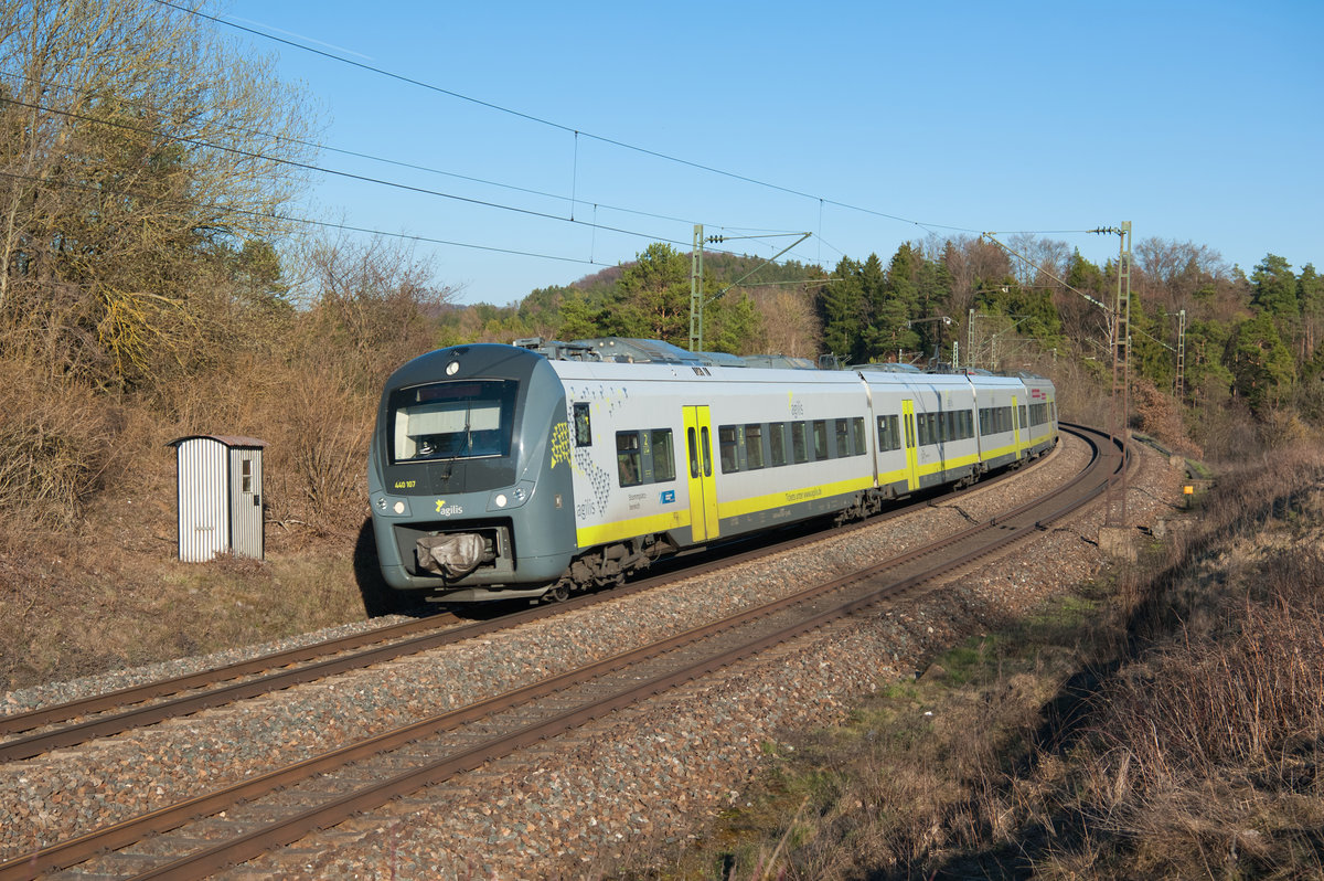 440 107 als ag 84198 von Plattling nach Neumarkt (Oberpf) bei Krappenhofen, 22.03.2019