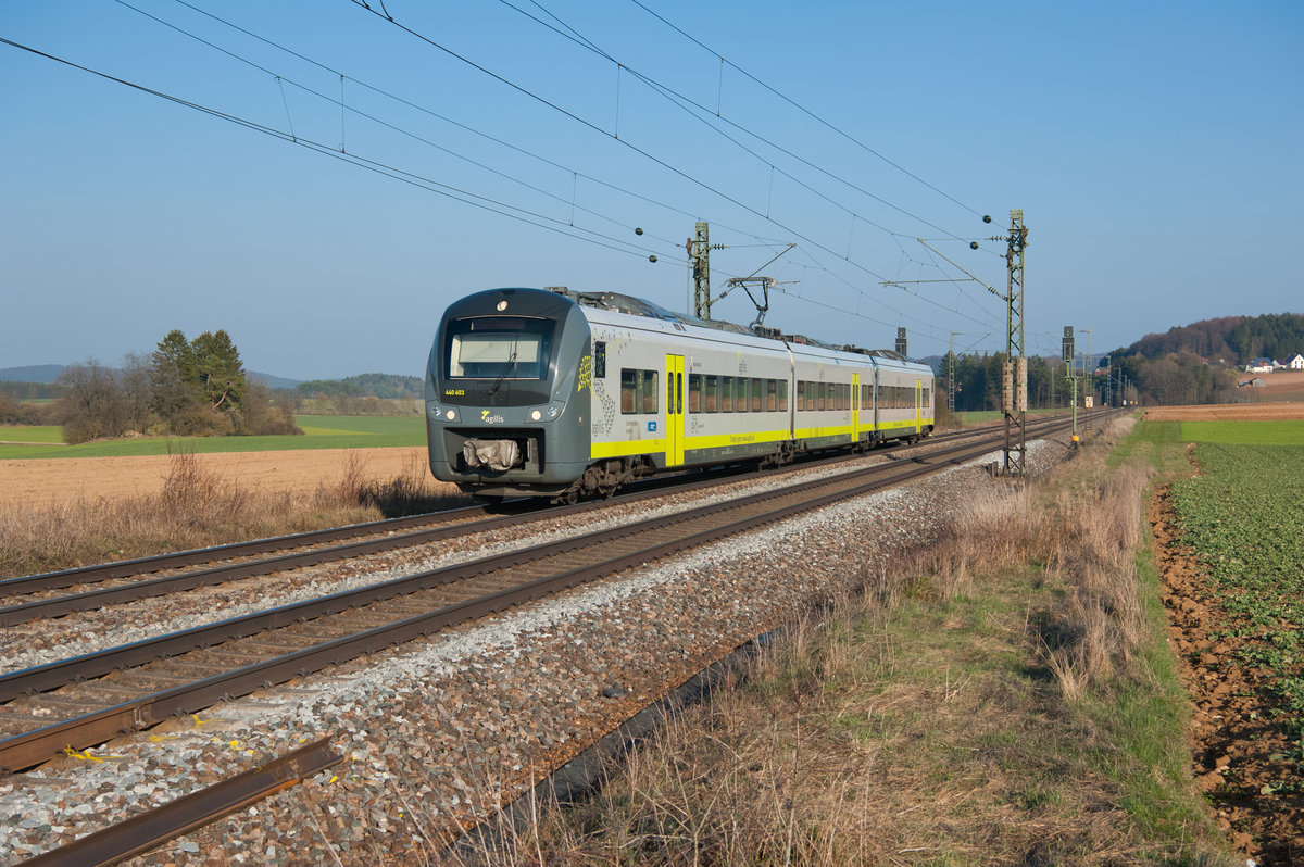 440 403 als ag 84200 von Plattling nach Neumarkt (Oberpf) bei Seubersdorf, 23.03.2019