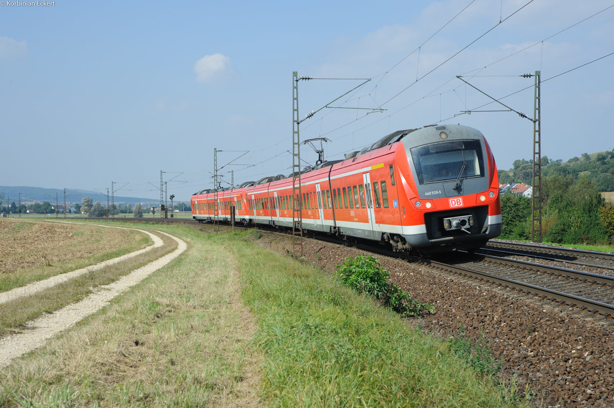440 539-5 als RB 58155 Würzburg - Treuchtlingen bei Wettelsheim, 24.09.2016