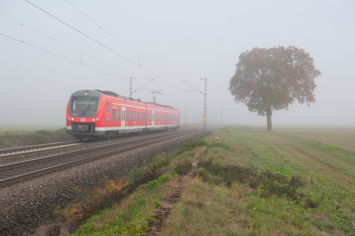 440 802 als RB 58033 von Jossa nach Bamberg bei Retzbach-Zellingen, 13.10.2018