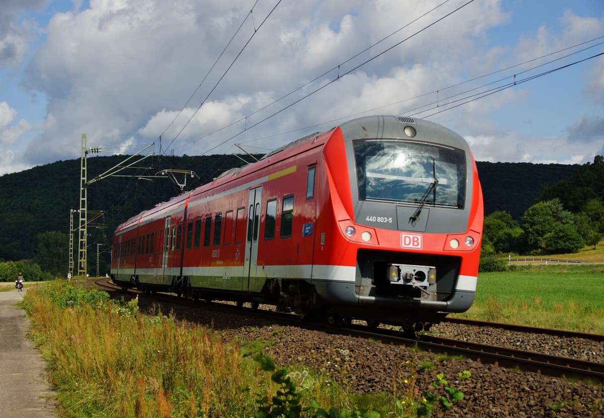 440 803-5 als RB in Richtung Würzburg unterwegs am 12.08.14 bei Harrbach.