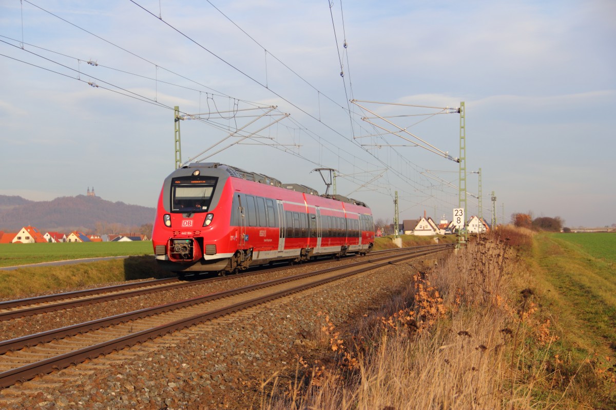 442 104 DB Regio bei Staffelstein am 17.12.2013.