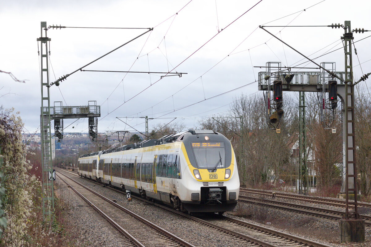 442 208+xxx als MEX19 Stuttgart - Schwäbisch Hall-Hessental am 30.12.2021 in Stuttgart-Sommerrain. 