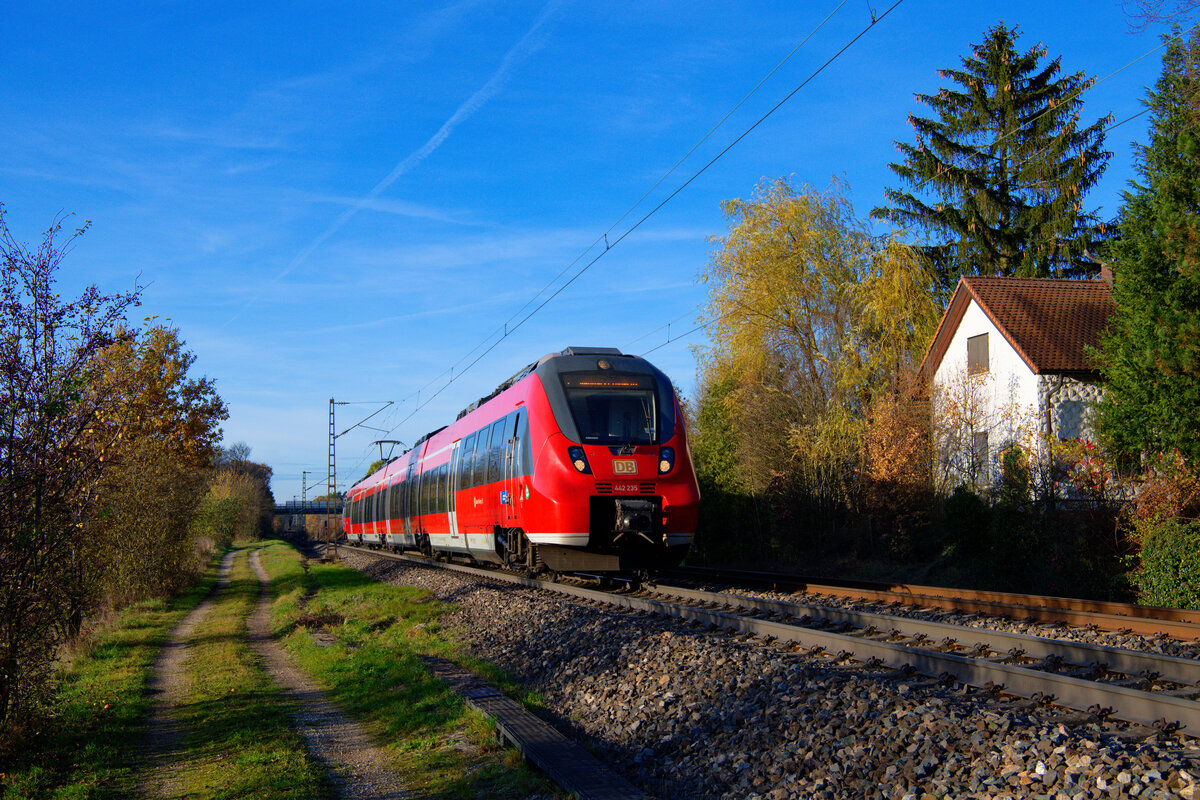 442 235 DB Regio als S3 (Nürnberg Hbf - Neumarkt (Oberpf)) bei Postbauer-Heng, 14.11.2020