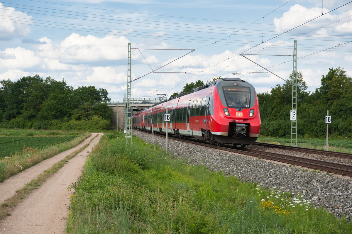 442 244 als S1 39187 (Forchheim - Hersbruck l. Pegnitz) bei Vach, 21.07.2019