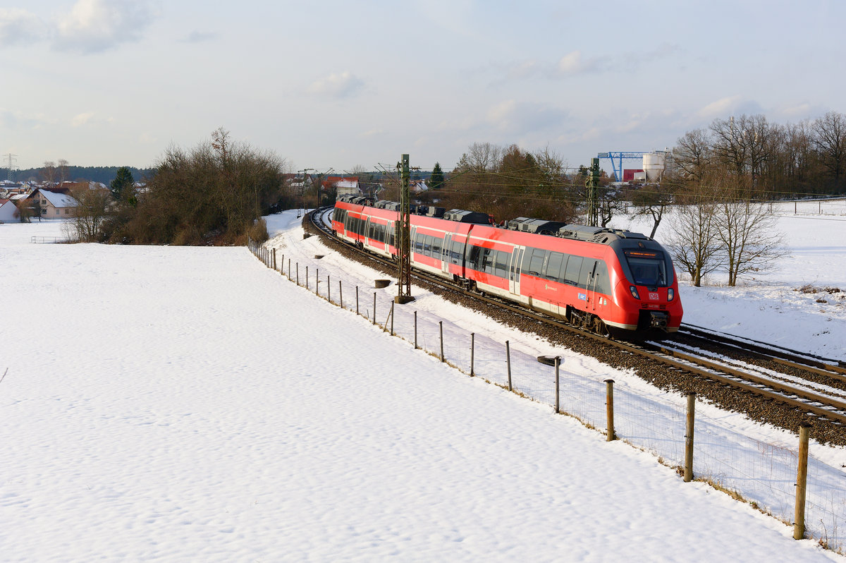 442 266 als S3 (Nürnberg Hbf - Neumarkt) bei Postbauer-Heng, 28.02.2020