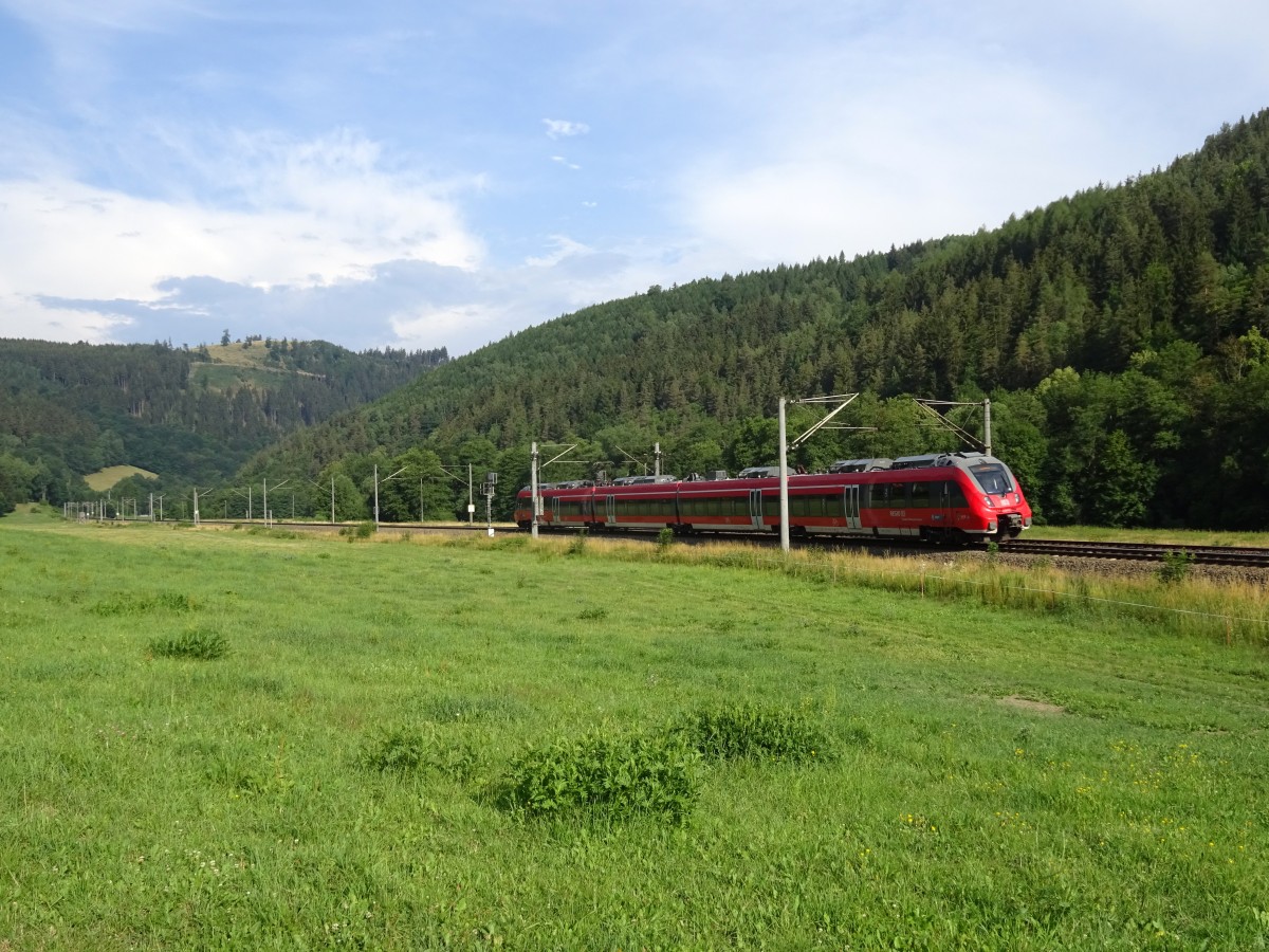 442 271-3 am 19. Juli 2015 als RB Saalfeld - Bamberg zwischen Marktgölitz und Probstzella.