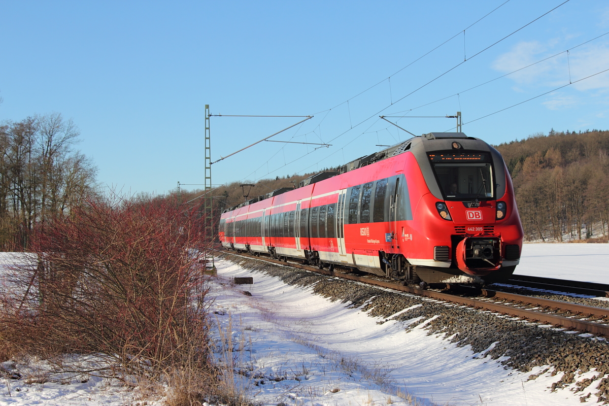 442 305 DB Regio bei Oberlangenstadt am 20.01.2017.