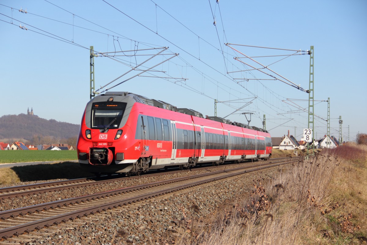 442 305 DB Regio bei Staffelstein am 24.02.2014.