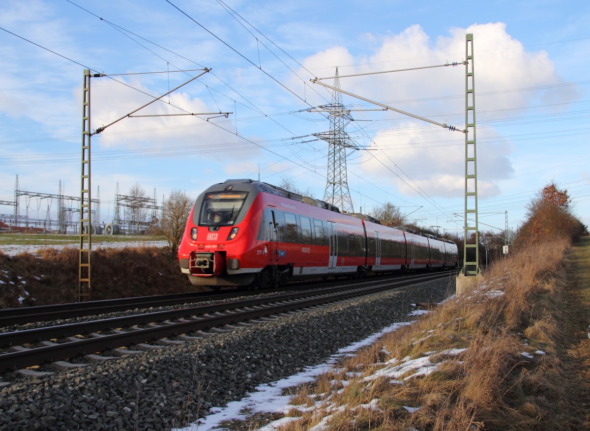 442 307 DB Regio bei Redwitz am 08.02.2015.