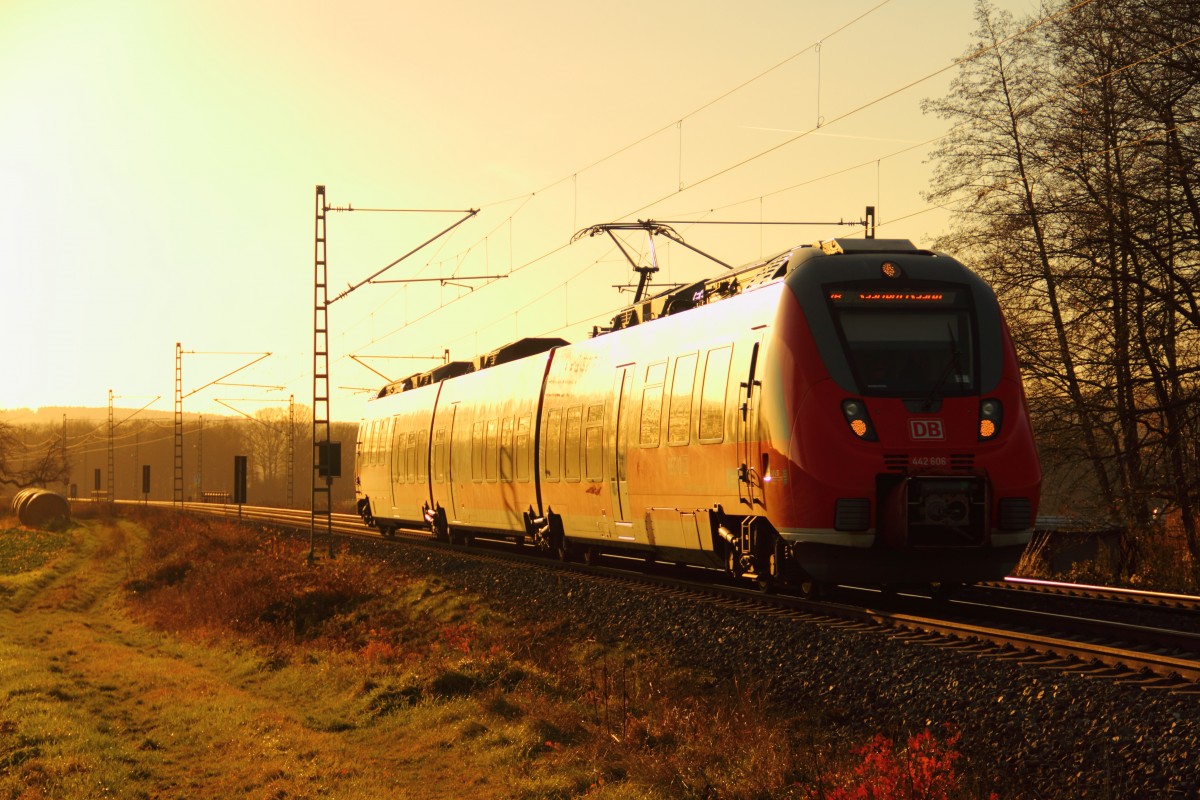 442 606 DB Regio bei Staffelstein am 02.12.2013.