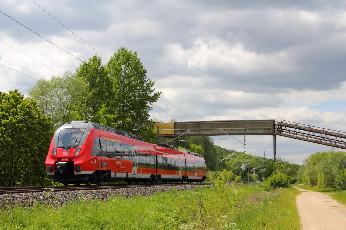 442 608 DB Regio bei Trieb am 15.05.2014.