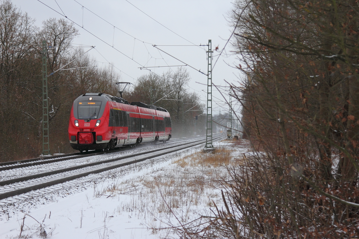 442 608 DB Regio bei Michelau/ Oberfranken am 15.01.2017.