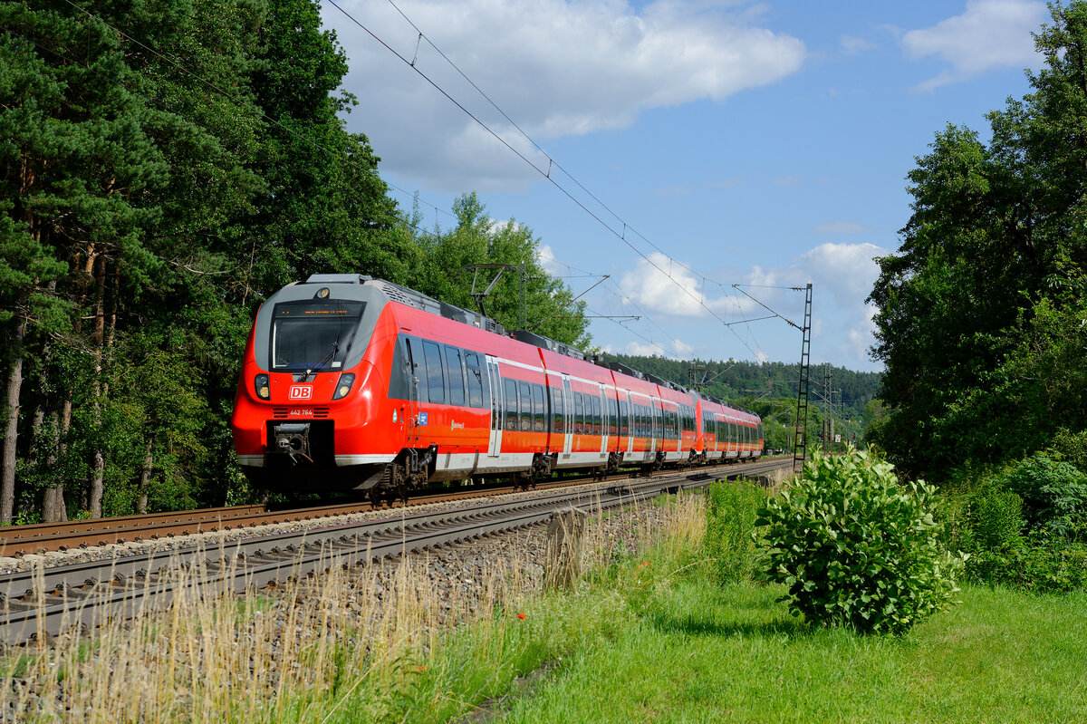 442 764 als S3 (Neumarkt (Oberpf) - Nürnberg Hbf) bei Postbauer-Heng, 03.07.2020