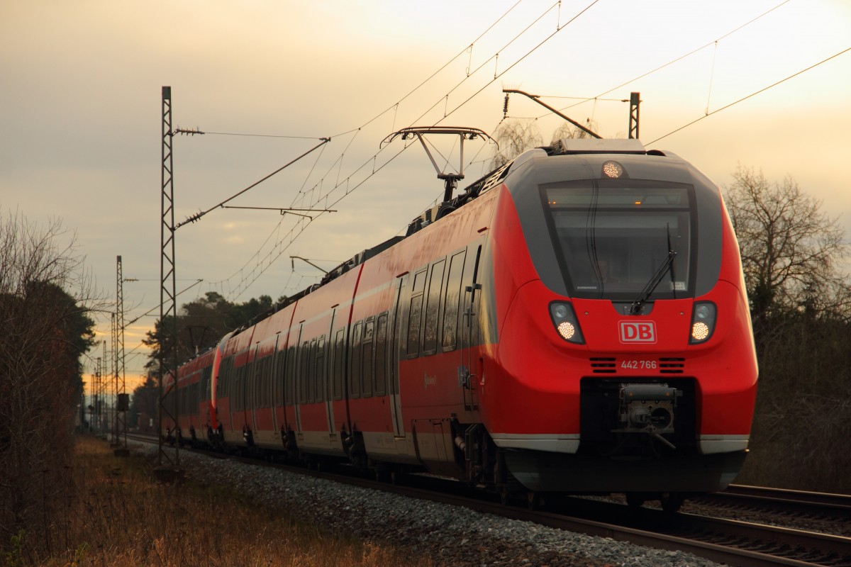 442 766 DB S-Bahn Nrnberg bei Strullendorf am 07.01.2014.