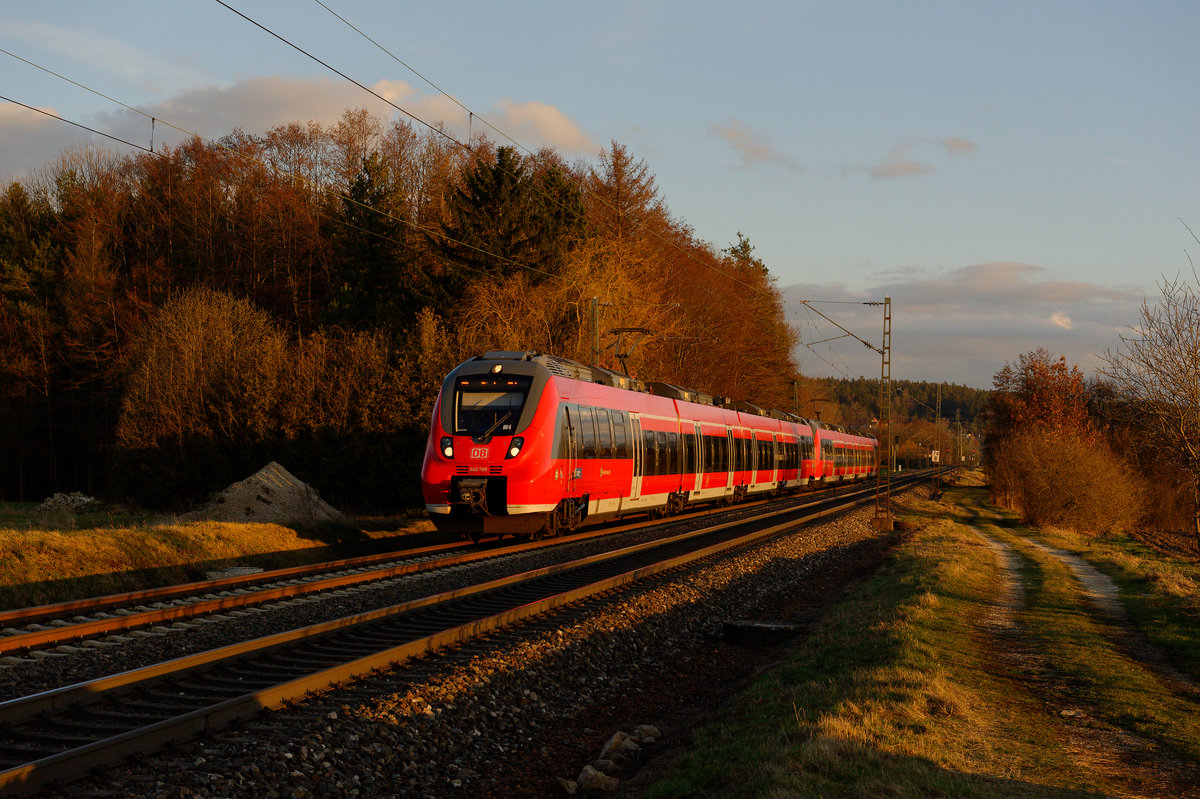 442 768 als S3 (Neumarkt (Oberpf) - Nürnberg Hbf) bei Postbauer-Heng, 04.03.2020